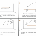 Étape 1 : dans un espace vide, tracez un trait horizontal au niveau défini avec règle et crayon similaire à l’image, pour marquer la hauteur souhaitée.
